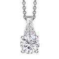 D'Joy Lab Created White Sapphire 1.15 ctw Pendant in Sterling Silver with Stainless Steel Necklace 20 Inches - Sticky add to cart bar
