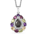 EverTrue Elite Shungite and Multi Gemstone 2.90 ctw Pendant in Platinum Bond with Stainless Steel Necklace 20 inches - Sticky add to cart bar