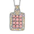 Karis Oregon Peach Opal 2.40 ctw Victorian Floral Pendant in 18K YG Plated and Platinum Bond with Stainless Steel Necklace 20 Inches - Sticky add to cart bar