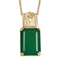 Karis Verde Onyx 13.90 ctw Art Deco Pendant in 18K YG Plated with ION Plated YG Stainless Steel Necklace 20 Inches - Sticky add to cart bar