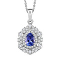 D'Joy Tanzanite and White Zircon 1.30 ctw Celestial Dreams Pendant Necklace in Rhodium Over Sterling Silver 20 Inches - Sticky add to cart bar