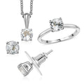 Golconda White Topaz Earrings, Ring (Size 5.0) and Pendant in Platinum Over Sterling Silver with Stainless Steel Necklace (20 Inches) 3.30 ctw - Sticky add to cart bar