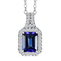 Certified & Appraised Rhapsody AAAA Tanzanite and E-F VS Diamond 2.93 ctw Pendant Necklace in 950 Platinum 20 Inches - Sticky add to cart bar