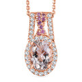 D'Joy Premium Pink Morganite and Multi Gemstone 1.60 ctw Blush Wave Pendant Necklace 20 Inches in 18K Vermeil Rose Gold Over Sterling Silver - Sticky add to cart bar