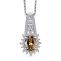 D'Joy Premium Golden Tanzanite and Moissanite 1.65 ctw Ember Glow Pendant Necklace in Rhodium Over Sterling Silver 20 Inches - Sticky add to cart bar