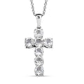 Golconda Topaz 4.50 ctw Cross Pendant in Platinum Over Sterling Silver with Stainless Steel Necklace 20 Inches - Sticky add to cart bar