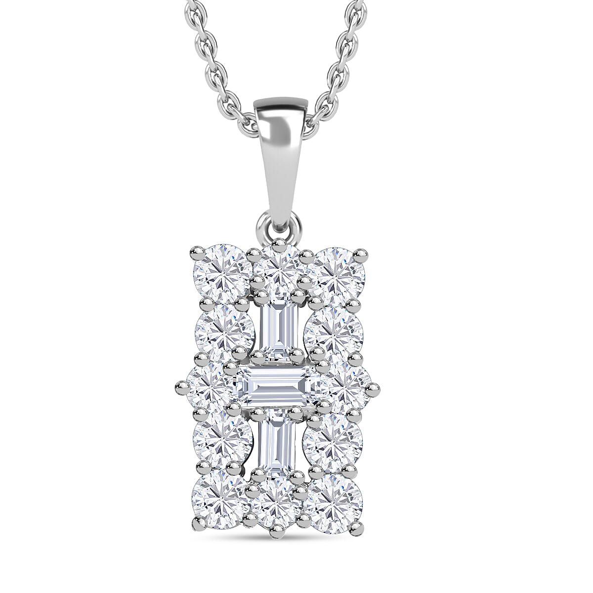 Golconda Topaz 2.65 ctw Vintage Boat Style Pendant Necklace 20 Inches in Platinum Over Sterling Silver