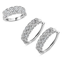 Set of 2 - Karis Golconda Topaz 2.15 ctw Eternal Love Ring (Size 5.0) and Hoop Earrings in Platinum Bond