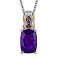 Karis African Amethyst and Orissa Rhodolite Garnet 7.10 ctw Royal Romance Pendant in 18K YG Plated and Platinum Bond with Stainless Steel Necklace 20 Inches - Sticky add to cart bar