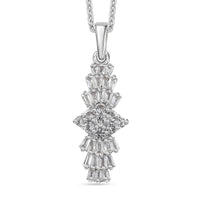 Karis Golconda Topaz 1.30 ctw Ballerina Pendant in Platinum Bond with Stainless Steel Necklace 20 Inches