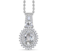 D'Joy Golconda Topaz 2.20 ctw Vintage Royal Medallions Pendant in Platinum Over Sterling Silver with Stainless Steel Necklace 20 Inches