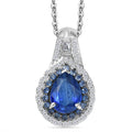 Kashmir Kyanite and Multi Gemstone 2.70 ctw Water Ripples Pendant Necklace in Rhodium Over Sterling Silver 20 Inches - Sticky add to cart bar