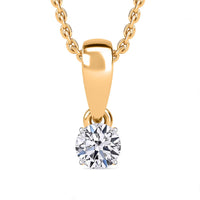 Luxuriant Lab Grown Diamond G-H, SI 0.50 ctw Solitaire Pendant in Platinum Over Sterling Silver (Del. in 12-15 Days)
