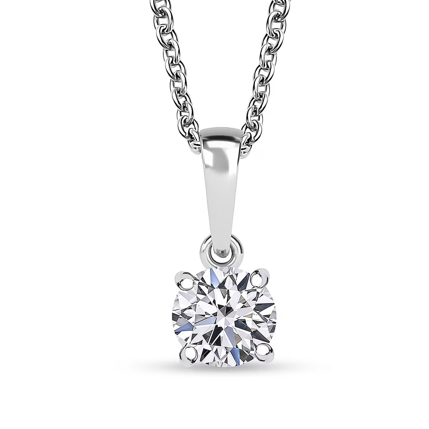 Luxuriant Lab Grown Diamond VS 0.50 ctw Pendant Necklace in 14K White Gold 20 Inches