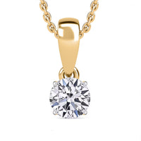 Luxuriant Lab Grown Diamond G-H, SI 0.50 ctw Solitaire Pendant in Platinum Over Sterling Silver (Del. in 12-15 Days)