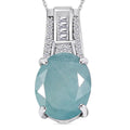 Grandidierite and Moissanite Pendant Necklace in Rhodium Over Sterling Silver 20 Inches 4.98 ctw - Sticky add to cart bar