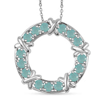 Grandidierite XOXO Pendant Necklace in Rhodium Over Sterling Silver 20 Inches 1.80 ctw