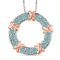 Grandidierite XOXO Pendant Necklace in Rhodium Over Sterling Silver 20 Inches 1.80 ctw