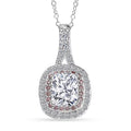 IGI Certified Luxuriant Lab Grown White and Pink Diamond VS 3.00 ctw Double Halo Pendant Necklace in 950 Platinum 20 Inches 6 Grams - Sticky add to cart bar