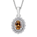 Golden Turkizite and Diamond 1.13 ctw Pendant Necklace in Rhodium Over Sterling Silver 20 Inches - Sticky add to cart bar
