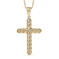 Mirage Collection Cross Pendant Necklace in 10K White Gold 1.40 Grams 20 Inches