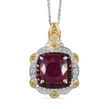 D'Joy Niassa Ruby (FF), Multi Gemstone Pendant Necklace (20 Inches) in 18K Vermeil YG and Rhodium Over Sterling Silver 7.60 ctw - Sticky add to cart bar