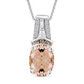 Luxoro AAA Turkizite, Natural Champagne and White Diamond Pendant Necklace in 14K White Gold 20 Inches 2.10 ctw - Sticky add to cart bar