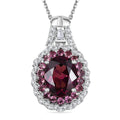Orissa Rhodolite Garnet and Multi Gemstone 3.15 ctw Water Ripples Pendant Necklace in Rhodium Over Sterling Silver 20 Inches - Sticky add to cart bar