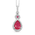 Niassa Ruby (FF) 3.50 ctw Pendant Necklace 20 Inches in Rhodium Over Sterling Silver - Sticky add to cart bar