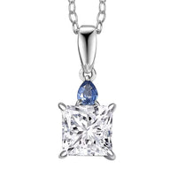 Luxuriant Lab Grown Diamond E-F VS and Ceylon Blue Sapphire 2.15 ctw Pendant Necklace in 950 Platinum 20 Inches