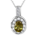 D'Joy Premium Sava Sphene and White Zircon 1.65 ctw Pendant Necklace in Rhodium Over Sterling Silver 20 Inches - Sticky add to cart bar