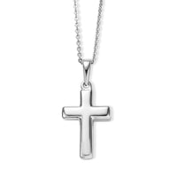 Cross Pendant Necklace in Rhodium Over Sterling Silver 1.50 Grams 20 Inches