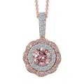 Luxuriant Lab Grown Pink Diamond VS and Lab Grown Diamond SI 0.85 ctw Celestial Bloom Pendant Necklace in 18K Vermeil Rose Gold Over Sterling Silver 20 Inches - Sticky add to cart bar