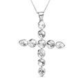 D'Joy Polki Moissanite 2.75 ctw Cross Pendant Necklace 20 Inches in Rhodium Over Sterling Silver - Sticky add to cart bar