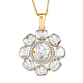 D'Joy Polki Moissanite 1.25 ctw Pendant Necklace 20 Inches in 18K Vermeil Yellow Gold Over Sterling Silver - Sticky add to cart bar