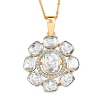 D'Joy Polki Moissanite 1.25 ctw Pendant Necklace 20 Inches in 18K Vermeil Yellow Gold Over Sterling Silver
