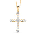 Diamond G-H I3 0.25 ctw Cross Pendant Necklace in 10K Yellow Gold 18 Inches - Sticky add to cart bar