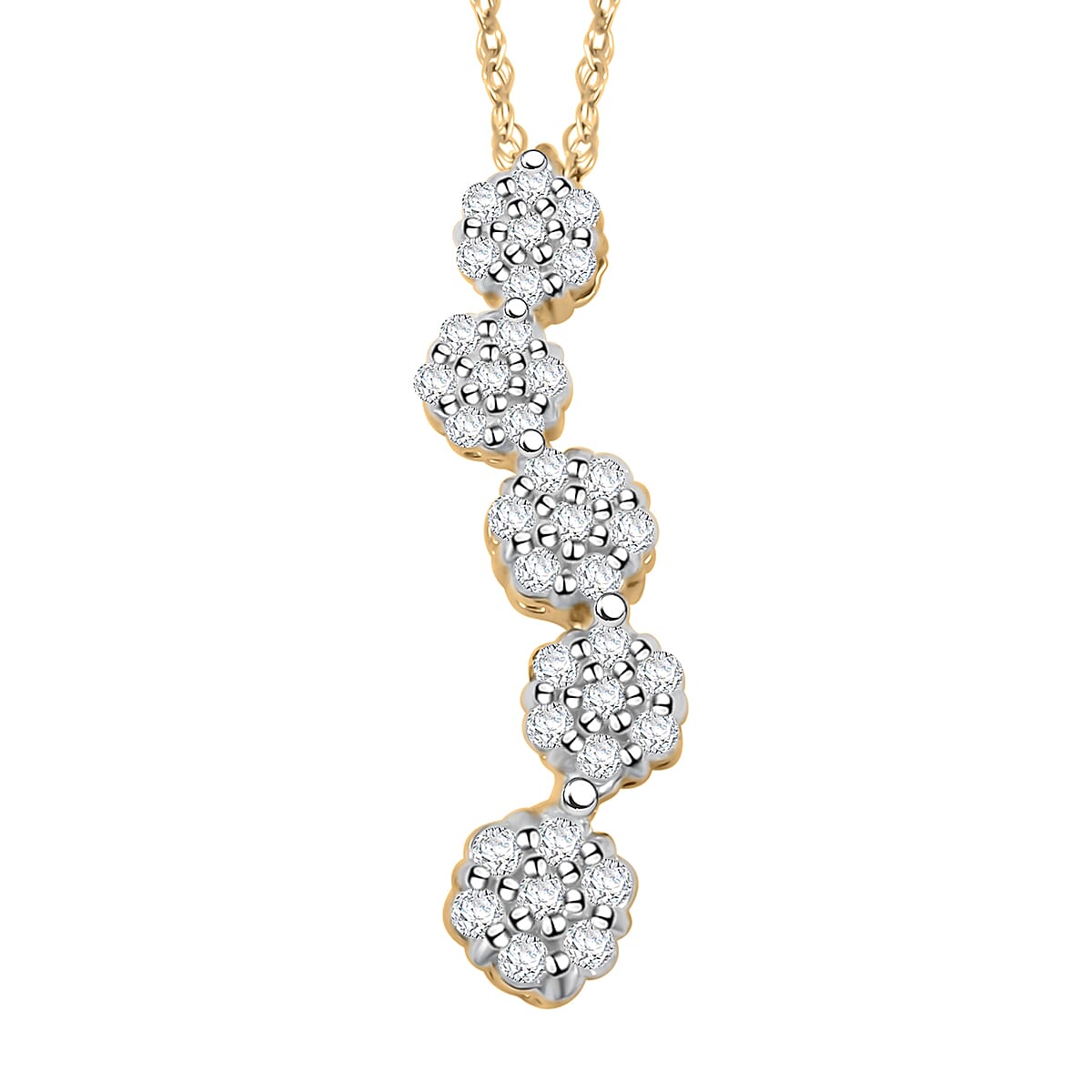 Diamond G-H I3 0.25 ctw Pendant Necklace 18 Inches in 10K Yellow Gold