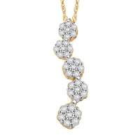 Diamond G-H I3 0.25 ctw Pendant Necklace 18 Inches in 10K Yellow Gold