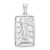 Statue of Liberty Pendant Necklace in 10K White Gold 2 Grams 20 Inches