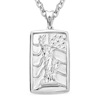 Statue of Liberty Pendant Necklace in 10K White Gold 2 Grams 20 Inches