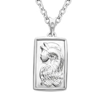 Koi Fish Pendant Necklace in 10K White Gold 2 Grams 20 Inches