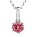 Luxuriant Lab Grown Pink Diamond VS 0.50 ctw Blush Crown Pendant Necklace in Rhodium Over Sterling Silver 20 Inches - Sticky add to cart bar