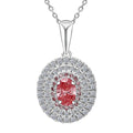 Luxuriant Lab Grown Pink Diamond (IR) (VS) and Lab Grown Diamond 1.00 ctw Rose Radiance Pendant Necklace in Rhodium Over Sterling Silver 20 Inches - Sticky add to cart bar