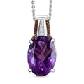 D'Joy Premium Moroccan Amethyst and Multi Gemstone 5.65 ctw Royal Twilight Pendant Necklace in Rhodium Over Sterling Silver 20 Inches - Sticky add to cart bar