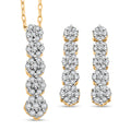Diamond 0.50 ctw Earrings and Pendant Necklace in 14K Yellow Gold Over Sterling Silver 18 Inches - Sticky add to cart bar