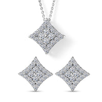 Lab Grown Diamond (G-H, SI) Earrings, Pendant Necklace (20 Inches) in Rhodium Over Sterling Silver 2.75 ctw