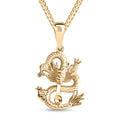 Dragon Pendant Necklace in 10K Yellow Gold 2.57 Grams 20 Inches - Sticky add to cart bar