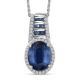 D'Joy Premium Kashmir Kyanite and Multi Gemstone 4.00 ctw Celestial Harmony Pendant Necklace in Rhodium Over Sterling Silver 20 Inches - Sticky add to cart bar