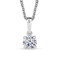 Luxuriant Lab Grown Diamond E-F VS Solitaire Pendant Necklace in 10K White Gold 20 Inches 0.50 ctw